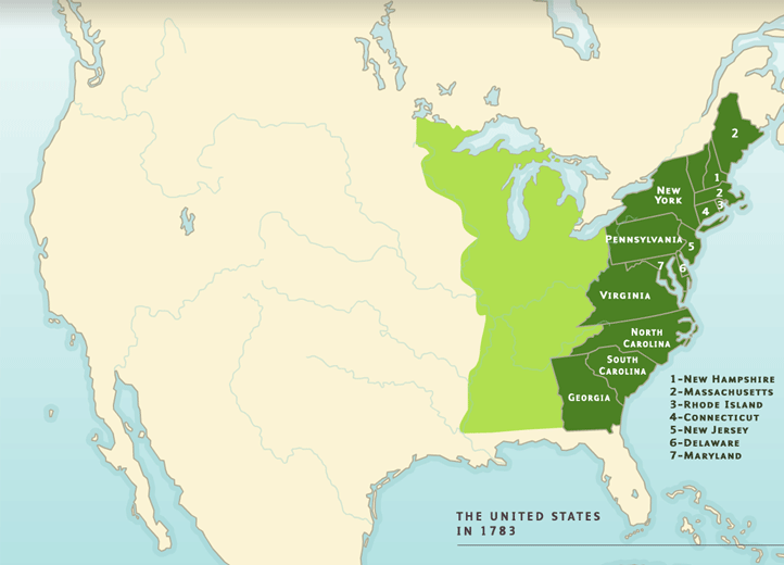 Map Of The United States From The Year 1783 A territorial history of the United States